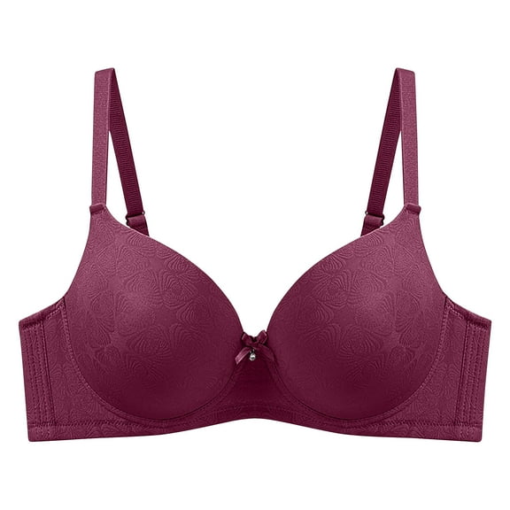 Stamzod Truekind Bras for Women Supportive Push Up Bra Scalloped Seamless Bra Everyday Bras Underwire Bras for Women Red 95D