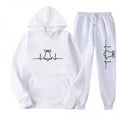 thumbnail image 1 of Stamzod Two Piece Sets for Women Christmas Printed Hooded Sweatshirt and Casual Joggers Pants with Pocket Long Sleeve Matching Sweat Sets for Women White C XXXL, 1 of 2