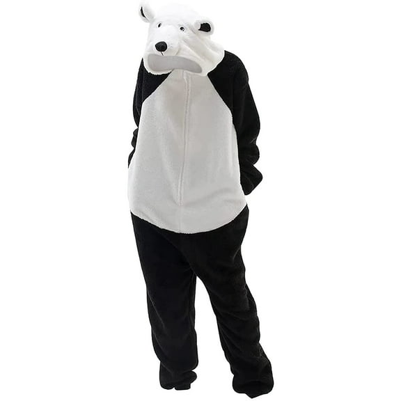 Stamzod Unisex Jumpsuits for Women Casual Bear Adult Onesie Pajamas Sleepwear Winter Thicked Warm Rompers for Men with Pocket White L