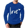 thumbnail image 1 of Stamzod Valentine's Gym Shirts Men Long Sleeve Crewneck Casual Tee Tops Lover Heart Pajama Oversized Tshirts for Men Navy B XXXXXL, 1 of 7