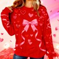 thumbnail image 1 of Stamzod Valentine's Day Couple Crewneck Sweatshirt Lover Heart Long-Sleeve Tops Casual Loose Pullover Sweatshirts for Women and Men Red XS, 1 of 9