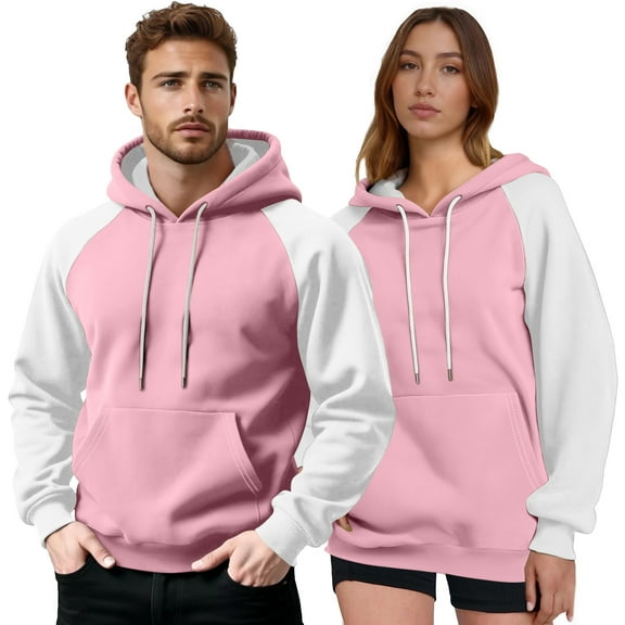 Stamzod Valentines Hoodies for Men and Women 2025 Fashion Patchwork Warm Fleece Hoodie Couple Pullover Hooded Sweatshirt with Pocket Plus Size Unisex Winter Clothes Pink XXXL
