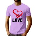 thumbnail image 1 of Stamzod Valentines Shirts for Men Summer Lover Heart Short Sleeve Tshirts Loose Casual Workout Tshirts Shirts for Men Purple L, 1 of 5