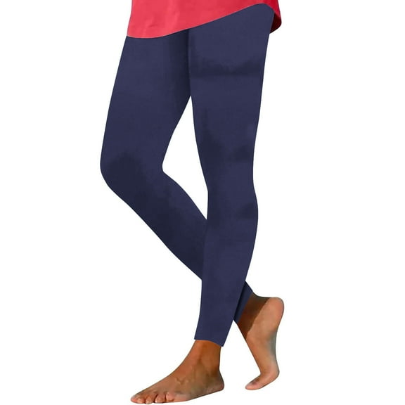 Stamzod Velvet Leggings for Women Thick Warm Slim Fit Stretch Long Johns Casual Home Wear Winter Clothing for Women Dark Blue XXL