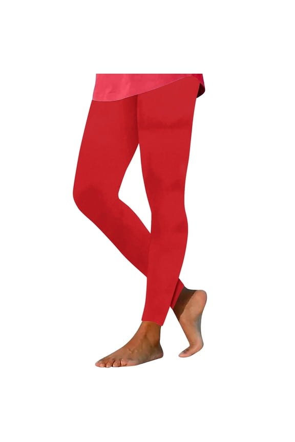 Velvet Leggings for Women Thick Warm Slim Fit Stretch Long Johns Casual Home Wear Winter Clothing for Women Red S