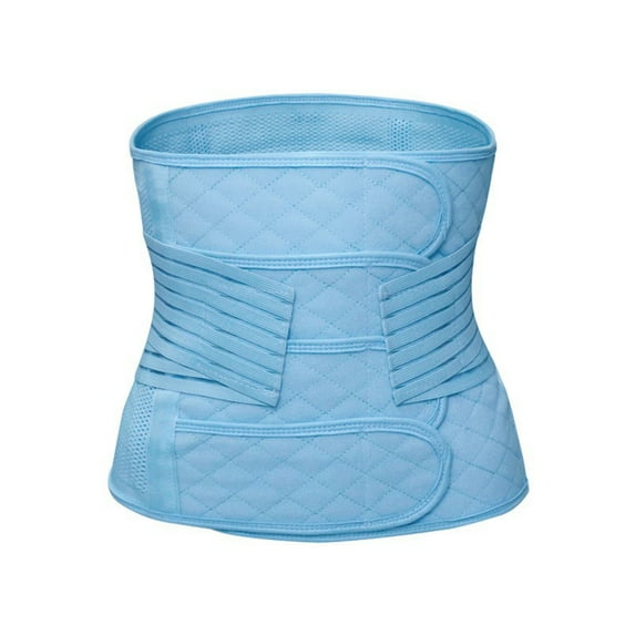 Stamzod Waist Trainer for Women Postpartum Recovery Wrap Waist Cincher Corset Shapewear Belly Band Light Blue F XL