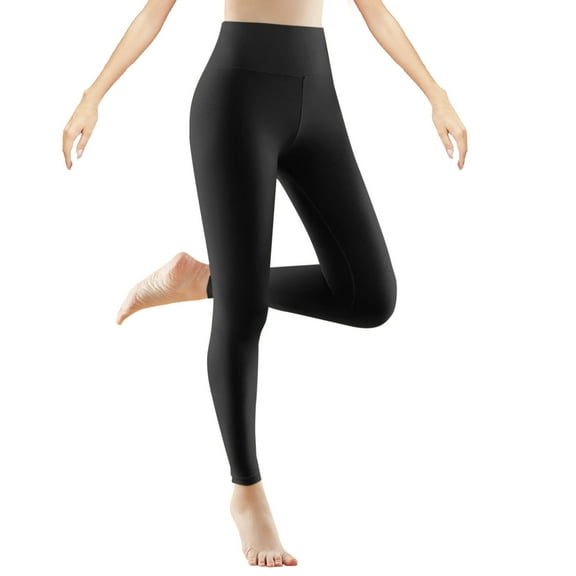 Stamzod Warm Leggings for Women Fashion Solid Color Slim Fit Stretch Yoga Pants Casual Yoga Workout Leggings for Women Black XXL