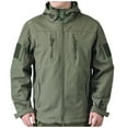 thumbnail image 1 of Stamzod Waterproof Jackets for Men Solid Color Full-Zip Rain Jacket with Hood Outdoor Workout Hiking Casual Wind Breaker Jackets Mens Green S, 1 of 4