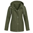 thumbnail image 1 of Stamzod Windbreaker Jacket Women Outdoor Hiking Windproof Zip Up Jacket Active Outerwear Plus Size Raincoats for Women with Hood Army Green XXL, 1 of 5