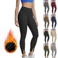 thumbnail image 1 of Stamzod Winter Clothing for Women Solid Color Thicked Warm Fleece Black Leggings Women Yoga Pants for Gym Running Athletic Black B XL, 1 of 10