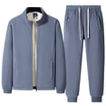thumbnail image 1 of Stamzod Winter Fleece Lined Sweat Suits Men 2 Piece Thicked Warm Stand Collar Jacket and Joggers Casual Track Suits Mens Fashion Clothing Gray B XXXL, 1 of 9