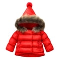 thumbnail image 1 of Stamzod Winter Jacket Girls Solid Color Hooded Snowsuit Coat With Zipper Long Sleeve Warm Children Clothes Down Windproof Jacket Outerwear 6Months-5Years On Clearance, 1 of 5