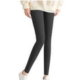 thumbnail image 1 of Stamzod Winter Leggings for Women Solid Color High Waisted Yoga Pants Slim Fit Fleece Lined Tights Casual Workout Leggings for Women Black B L, 1 of 8