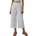 thumbnail image 1 of Stamzod Women Capri Pants Summer Yoga Loose Wide Leg Capris Open Bottom Cropped Sweatpants Sports White XL, 1 of 9