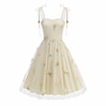 thumbnail image 1 of Stamzod Women Summer Floral Midi Dress formal Elegant Cocktail Swing Dresses Cute Tea Party Dress Beige E XXL, 1 of 9