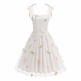 thumbnail image 1 of Stamzod Women Summer Floral Midi Dress formal Elegant Cocktail Swing Dresses Cute Tea Party Dress White E XXL, 1 of 9