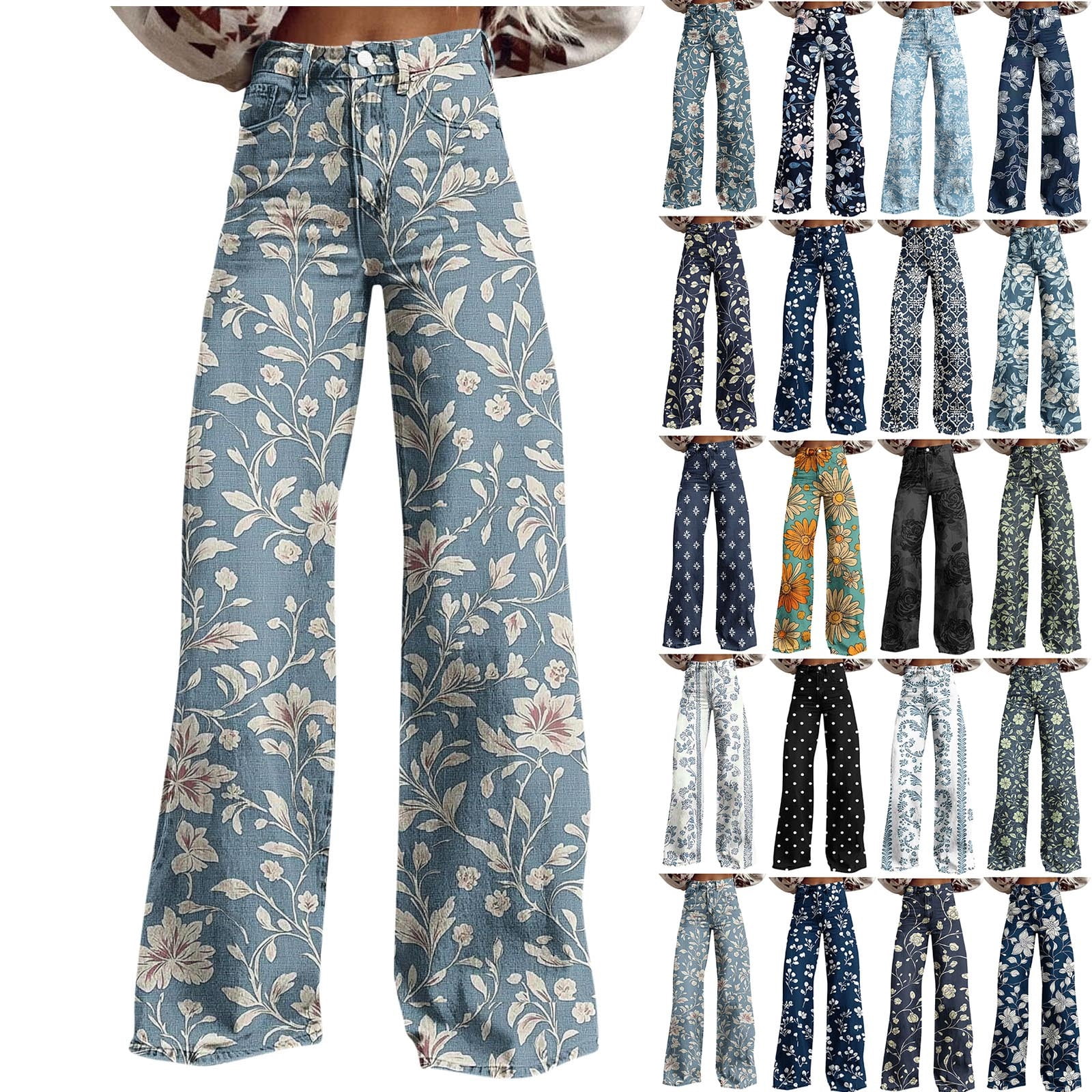 Stamzod Women's 2026 Summer Wide Leg Palazzo Pants High Waisted Boho ...