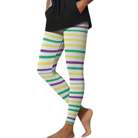 Stamzod Women's Activewear Leggings Christmas Carnival Plus Size Gym Leggings High Waisted Casual Yoga Pants for Women Multicolor I XXXL