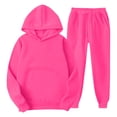 thumbnail image 1 of Stamzod Women's Athletic Clothing Sets Long Sleeve Plain Hoodie Casual Gym Sweat Pants Fall Fashion for Women 2025 Trendy Sweat Suit Hot Pink-2 M, 1 of 7