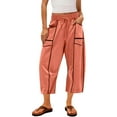 thumbnail image 1 of Stamzod Women's Capris with Pocket Casual Cropped Barrel Sweatpants Elastic Waist Wide-Leg Capri Pants Summer Clothes Orange XL, 1 of 5