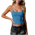 thumbnail image 1 of Stamzod Women's Double Lined Basic Tank Top Spaghetti Straps Sleeveless Camisole Shirts Blue L, 1 of 6