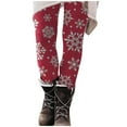 thumbnail image 1 of Stamzod Christmas Leggings for Women Casual Slim Fit High Waist Yoga Pants Women Workout Leggings Christmas Gifts Wine XXL, 1 of 5