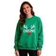 thumbnail image 1 of Stamzod Women's Fashion Christmas Matching Couple Sweatshirt Fashion Letter Printed Long Sleeve Crewneck Sweatshirts Women Christmas Holiday Casual Oversized Sweatshirt Green E L, 1 of 6