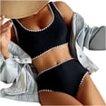 thumbnail image 1 of Stamzod Women's High Waisted Bikini Sets Clearance Sporty Two Piece Swimsuits Color Block Cheeky High Cut Triangle Bathing Suits, 1 of 5