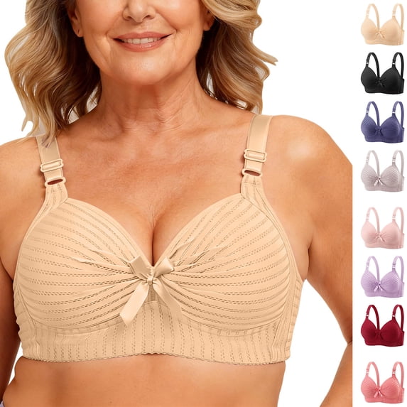Stamzod Women's Push Up Bra Wireless Plus Size Bras No Underwire Everyday Bralettes for Women with Support