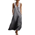 thumbnail image 1 of Stamzod Women's Summer Maxi Dress Fashion Gardient Casual Dresses V Neck Boho Beach Sundress with Pocket Multicolor X S, 1 of 8