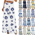 thumbnail image 1 of Stamzod Women's Wide Leg Palazzo Pants Dressy Casual Elastic Waist Boho Pants with Pockets Vacation Outfits White W M, 1 of 5