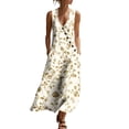 thumbnail image 1 of Stamzod Womens 2026 Floral Dress V Neck Sleeveless Flowy Long Dresses Summer Vacation Beach Sundresses Multicolor E L, 1 of 8