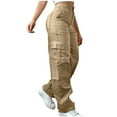 thumbnail image 1 of Stamzod Womens Cargo Pants with Pockets Elastic Waist Casual Travel Pants Plus Size Outdoor Hiking Sweatpants for Women Khaki-7 M, 1 of 8