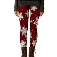 thumbnail image 1 of Stamzod Womens Christmas Plus Size Leggings Xmas Snowflake Stretch Gym Pants Women Holiday Casual Yoga Leggings Wine Y XXXL, 1 of 5