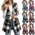 thumbnail image 1 of Stamzod Womens Fashion Flannel Vest Lapel Collar Sleeveless Button Down Plaid Jacket Women Fall Winter Clothes, 1 of 6