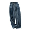 thumbnail image 1 of Stamzod Womens Flannel Trousers Thickened Long Pants Homewear Soft Warm Pajama Sweatpants, 1 of 5