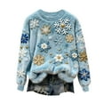 thumbnail image 1 of Stamzod Womens Fleece Christmas Sweatshirt 2025 Trendy Fashion Cute Snowflake Winter Tops Long Sleeve Xmas Holiday Oversized Sweatshirts for Women Blue T XXXXXL, 1 of 4