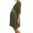 thumbnail image 1 of Stamzod Womens Maternity Dress Summer V Neck Nursing Breast Feeding Dress Short Sleeve Casual Knee High Pregnancy Dresses for Women Army Green M, 1 of 5