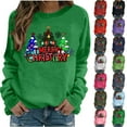 thumbnail image 1 of Stamzod Womens Pullover Sweatshirts Fashion Christmas Printed Casual Crewneck Long Sleeve Oversized Sweatshirt for Women Christmas Gifts Orange XXXL, 1 of 3