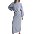 thumbnail image 1 of Stamzod Womens Sets 2 Piece Outfits Solid Color Mock Neck Pullover Sweaters and Casual Dress Trendy Fashion Matching Set Fall Outfits for Women 2025 Light Blue D L, 1 of 9
