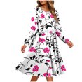 thumbnail image 1 of Stamzod Womens Summer Dresses 2026 Fashion Flower Print Flowy Long Sleeve Dress formal Elegant Dresses for Wedding Guest White F XXL, 1 of 6