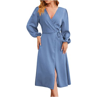 CIDER Sweater Dress For Women Knit V Neck Knotted Button Sleeveless Split Hem Midi Dresses Business Casual Outfits - Product Details