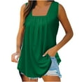 thumbnail image 1 of Stamzod Womens Summer Tunic Tank Tops Sleeveless U Neck Solid Color Casual Hem Shirts Comfortable Flowy Vests Blouses On Clearance, 1 of 7