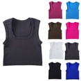 thumbnail image 1 of Stamzod Women's Summer U Neck Tank Tops Workout Cropped Ribbed Summer Camisole Sleeveless Clothes 2026 Black M, 1 of 6