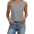 thumbnail image 1 of Stamzod Womens Tank Tops Summer Sleeveless Hollow Out Beach Shirts Dressy Casual Ruched Tank Top for Women Dark Gray S, 1 of 6