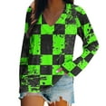 thumbnail image 1 of Stamzod Womens Tunic Tops Halloween V-Neck Long Sleeve Graphic Tees Casual Pullover Spring Tops for Women Green B L, 1 of 5