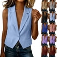 thumbnail image 1 of Stamzod Womens Vest Blazer Summer Sleeveless Fitted Suit Jackets Dressy Casual Office Blazers Plus Size Womens Clothing Pink M, 1 of 9