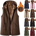 thumbnail image 1 of Stamzod Womens Vest Casual Hooded Sleeveless Fleece Lined Outerwear Vests Winter Coat with Pockets, 1 of 9