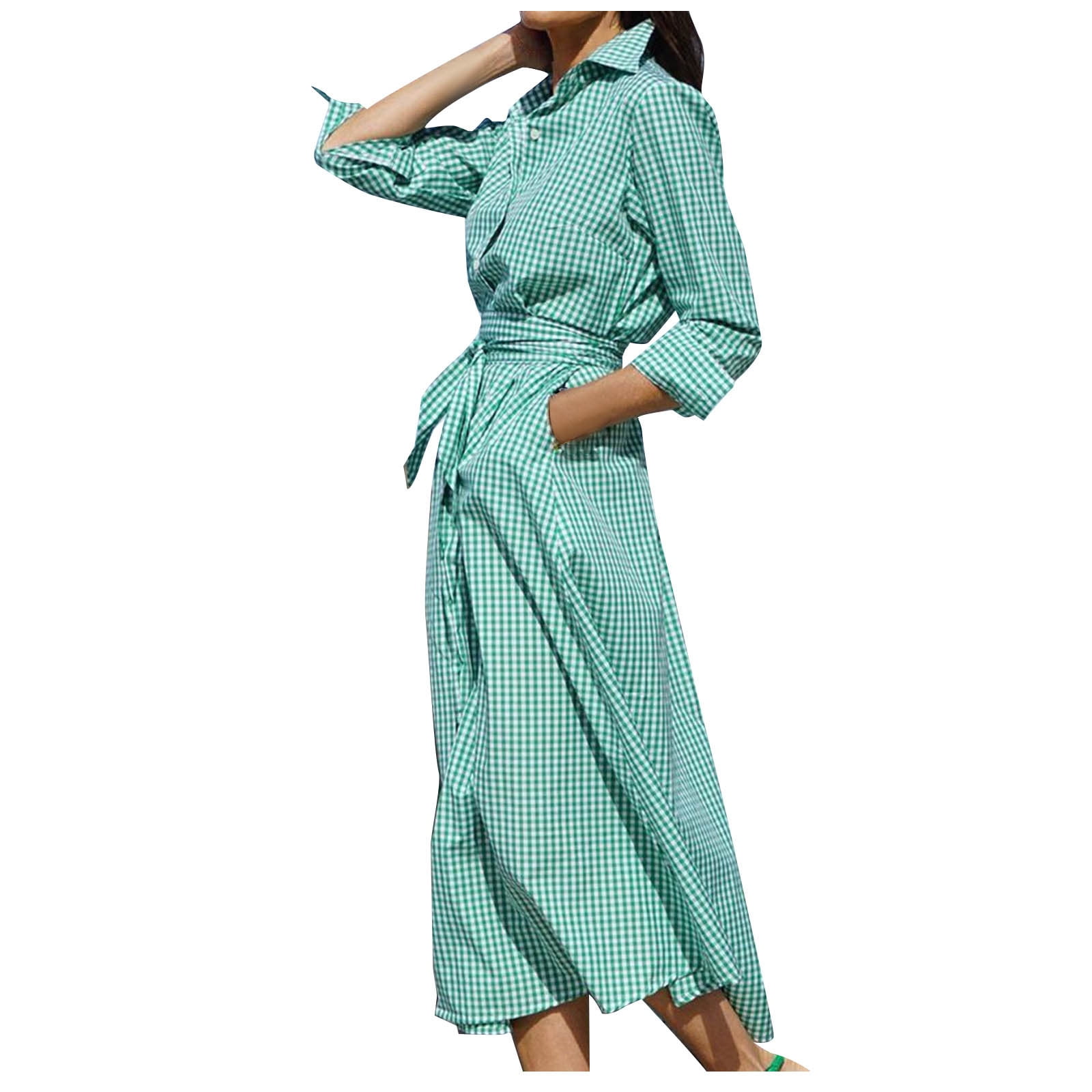 Wemyss Tartan Women's Lapel Shirt Dress With Long Sleeve main image 0