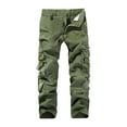 thumbnail image 1 of Stamzod Work Cargo Pants for Men Water Washing Process Multi Pockets Outdoor Casual Straight Trousers Button Down Zipper Wear-Resistanting Hiking Pants, 1 of 6